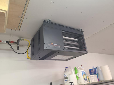 Natural Gas Garage Heater, Ceiling Workshop Unit Heater LP Conversion Kit 50,000 BTU