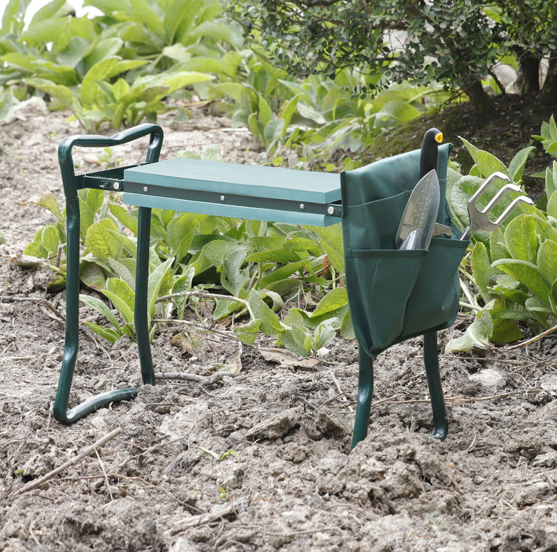 Folding Garden Kneeler and Seat Kneeling Bench Soft Eva Pad Seat With Stool Pouch