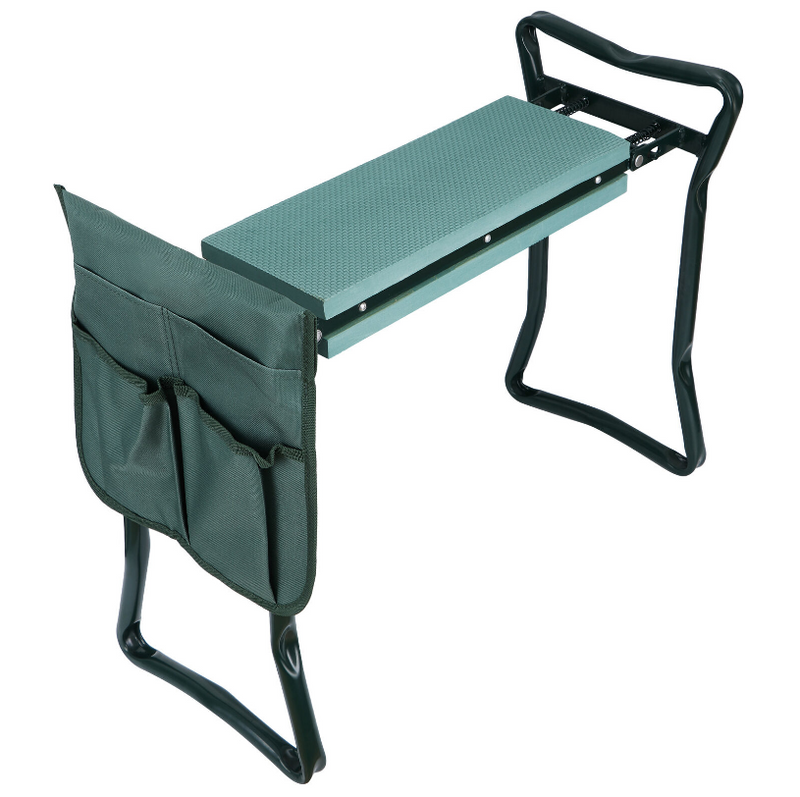 Folding Garden Kneeler and Seat Kneeling Bench Soft Eva Pad Seat With Stool Pouch