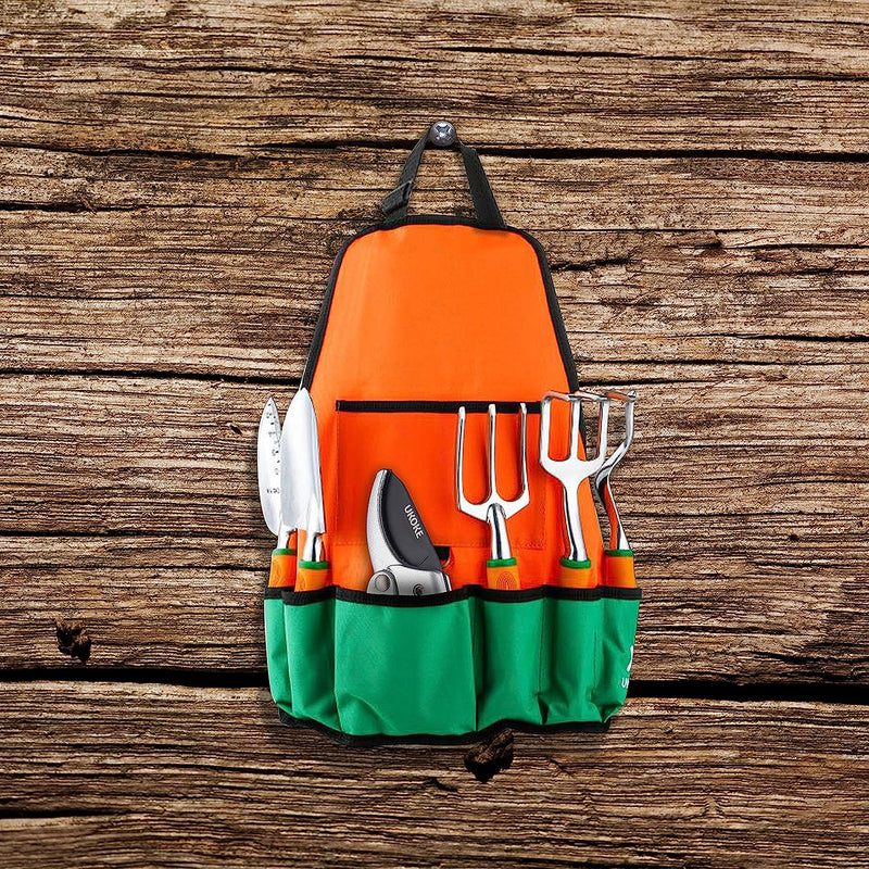 12Pcs Garden Tool Set, Gardening Tools Kit with Canvas Apron & Storage Pocket