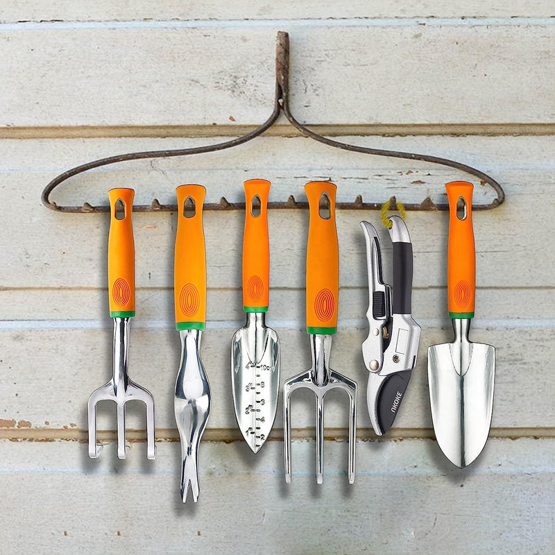 12Pcs Garden Tool Set, Gardening Tools Kit with Canvas Apron & Storage Pocket