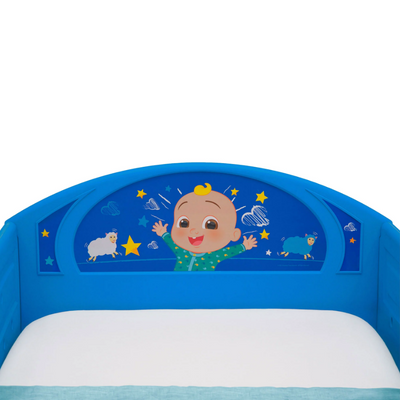 CoComelon Sleep and Play Toddler Bed with Built-In Guardrails