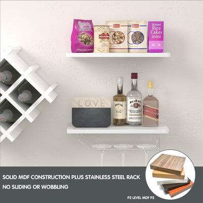 Set of 5 Wall Mount Wine Rack Set with Storage Shelves