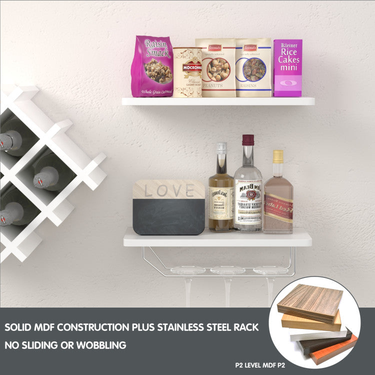 Set of 5 Wall Mount Wine Rack Set with Storage Shelves