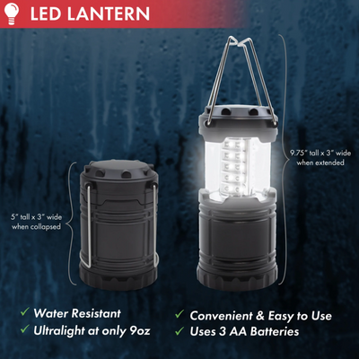 Power Outage Emergency Kit LED Flashlight Lantern AM/FM Radio