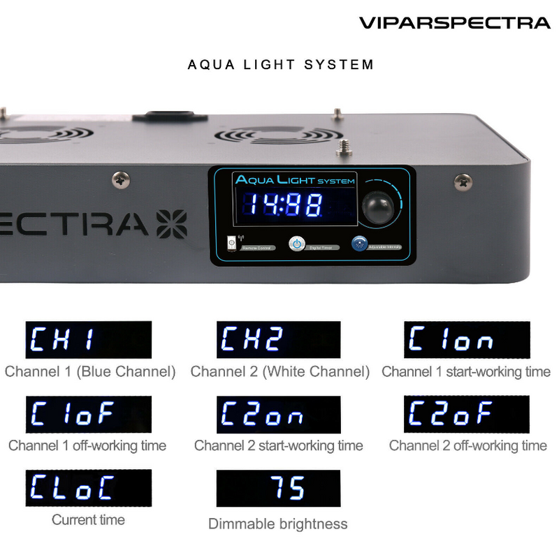 165W LED Aquarium Light with Timer Control Fish Tank Lights