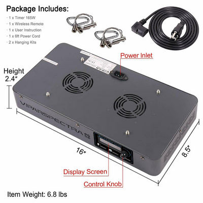 165W LED Aquarium Light with Timer Control Fish Tank Lights