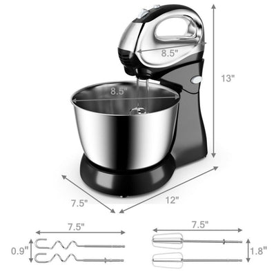 200W 5-Speed Stand Mixer with Dough Hooks Beaters