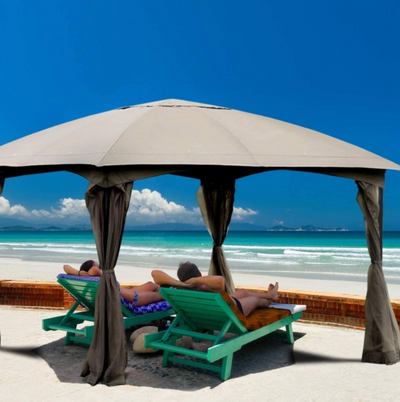 11.5x11.5 Ft Fully Enclosed Outdoor Patio Garden Gazebo with 4 Removable Walls