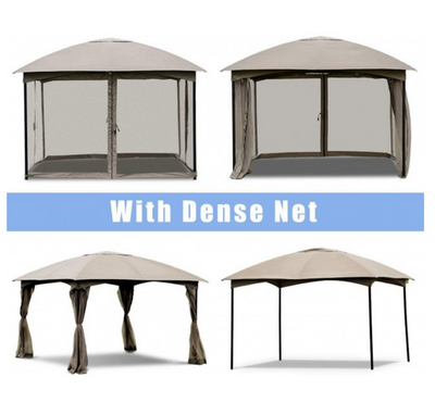 11.5x11.5 Ft Fully Enclosed Outdoor Patio Garden Gazebo with 4 Removable Walls