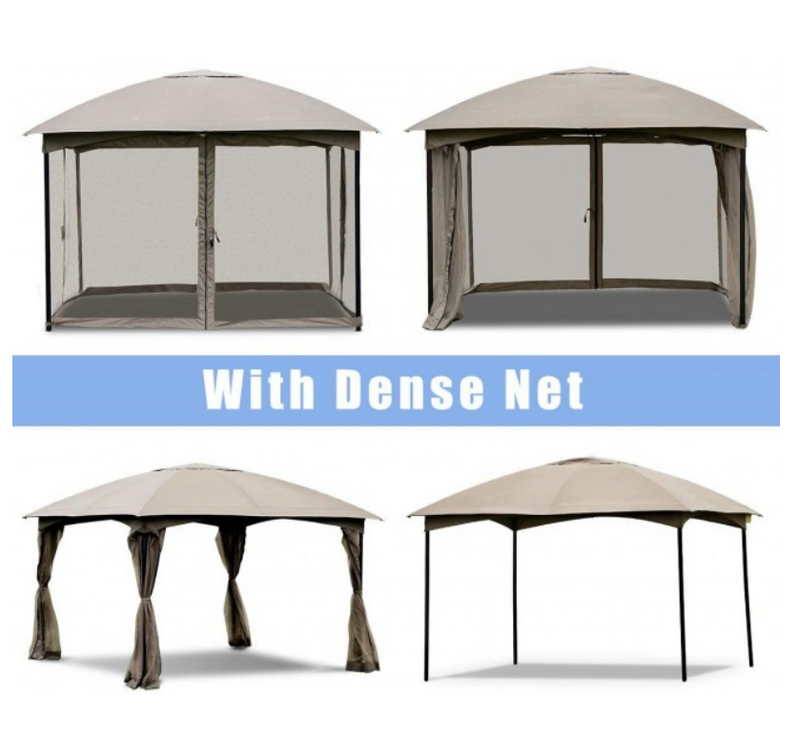 11.5x11.5 Ft Fully Enclosed Outdoor Patio Garden Gazebo with 4 Removable Walls