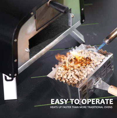 Outdoor Pizza Oven Wood Fired Portable Wood Pellet Stainless Steel Pizza Oven with 13" Pizza Stone