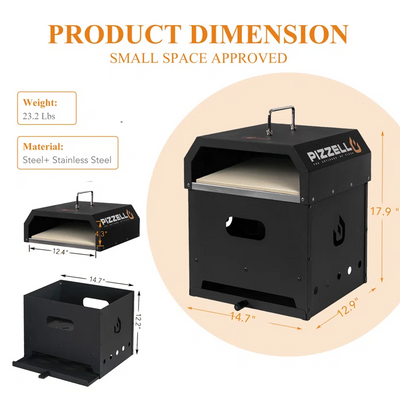 4-in-1 Outdoor Pizza Oven BBQ Charcoal Pellet Grill Fire Pit with Pizza Stone Pizza Peel
