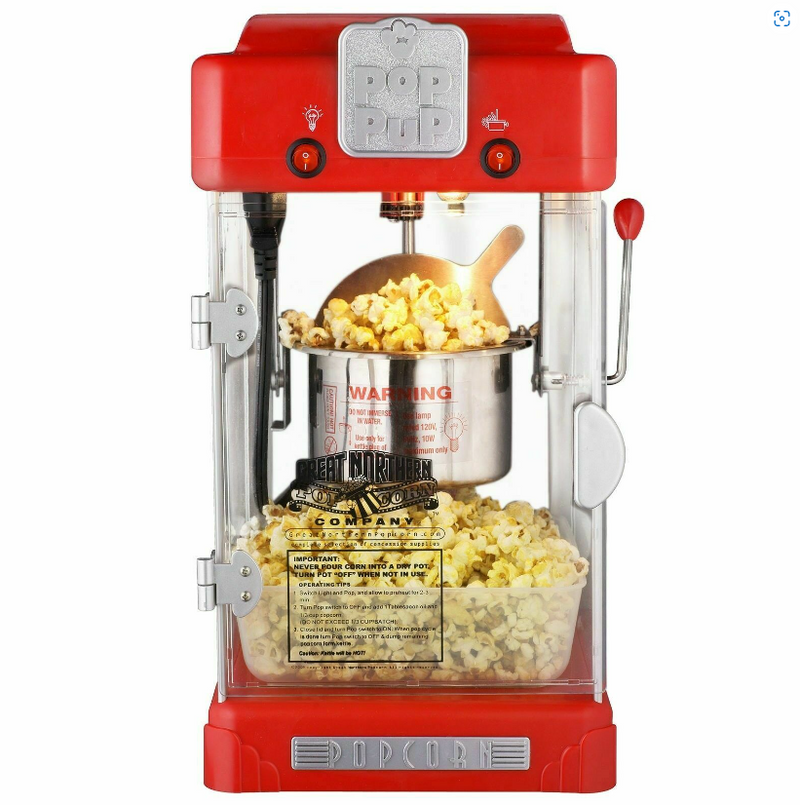 Countertop Popcorn Machine Retro Style Electric Popcorn Popper Maker