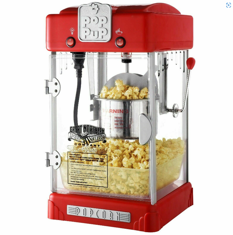 Countertop Popcorn Machine Retro Style Electric Popcorn Popper Maker