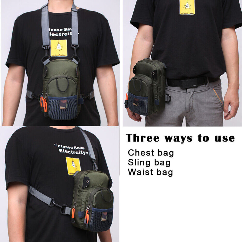 Tackle Bag Chest Bag Outdoor Sports Waist Bag Pack for Fly Fishing