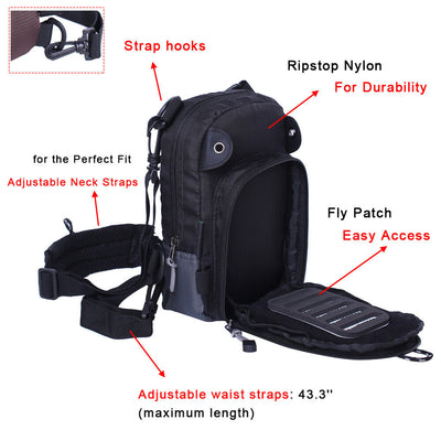 Tackle Bag Chest Bag Outdoor Sports Waist Bag Pack for Fly Fishing