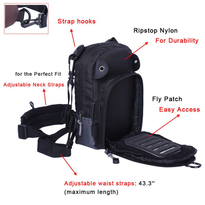 Tackle Bag Chest Bag Outdoor Sports Waist Bag Pack for Fly Fishing