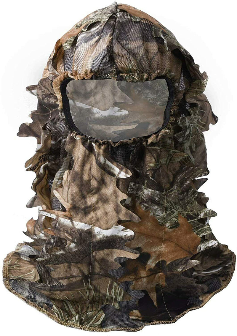 Ghillie Face Mask 3D Bionic Leafy Hunting Camouflage Headwear