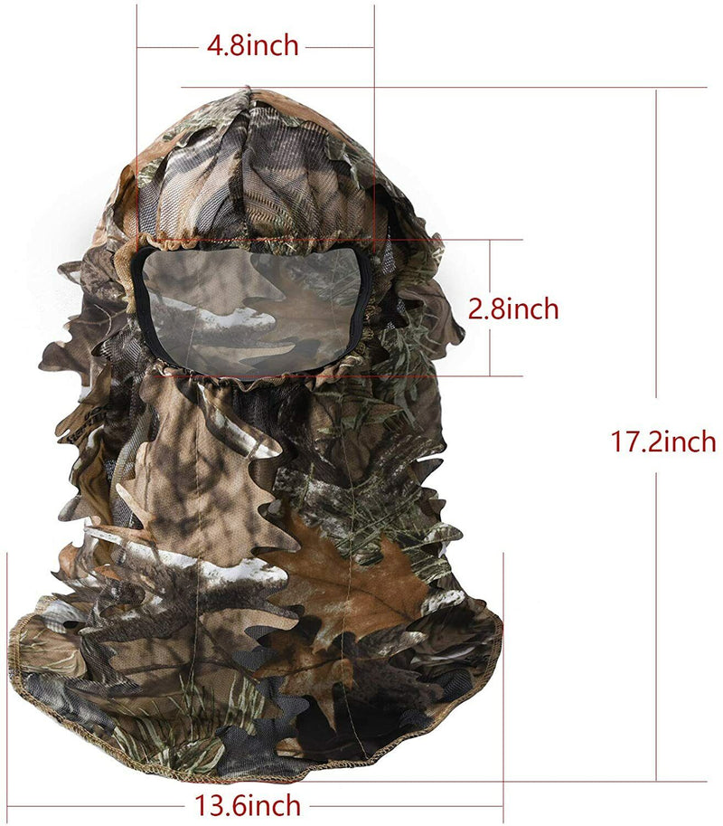 Ghillie Face Mask 3D Bionic Leafy Hunting Camouflage Headwear