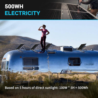 2Pcs 100W Mono Solar Energy Panel Compact Design