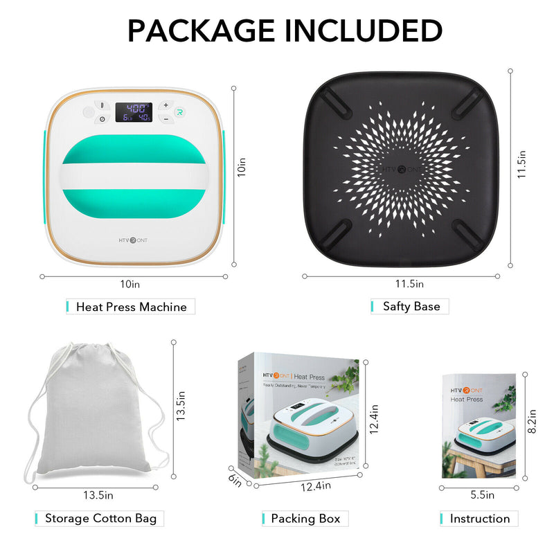 Heat Press Machine 10"x10" Sublimation Transfer T-Shirt Cloth Shoe Hat Press Machine