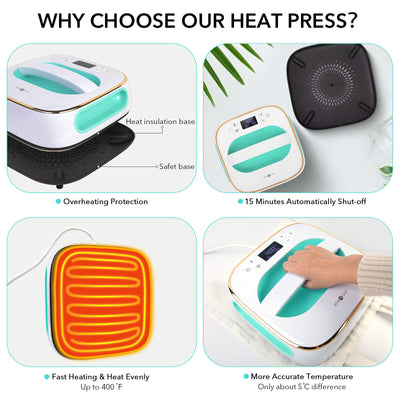 Heat Press Machine 10"x10" Sublimation Transfer T-Shirt Cloth Shoe Hat Press Machine