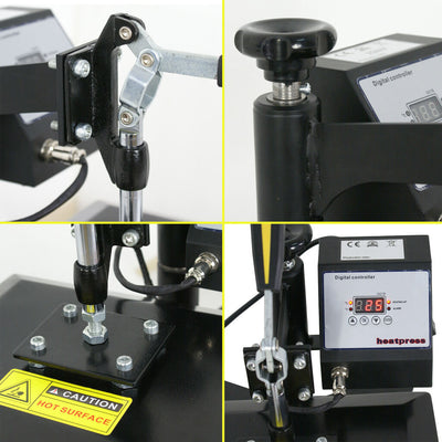 360 Degree T-Shirt Heat Press Sublimation Transfer Machine 12" x 10" Swing Away
