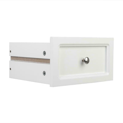 White Wood Nightstand, End Side Bedside Table with 2 Drawers