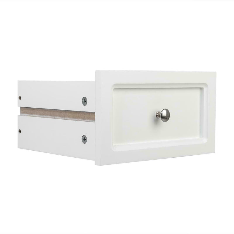 White Wood Nightstand, End Side Bedside Table with 2 Drawers