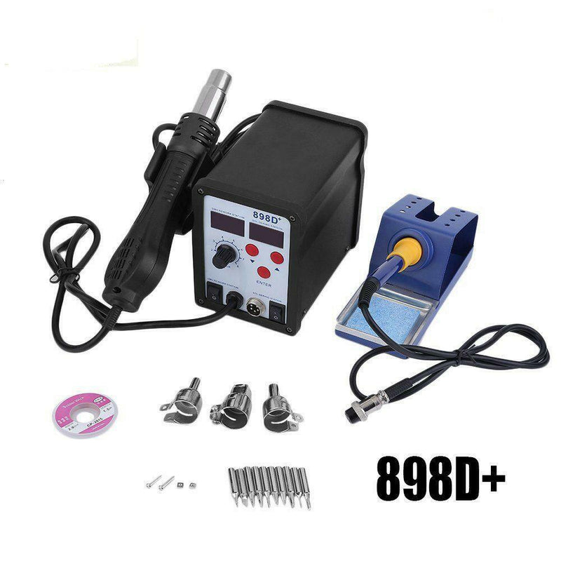 898D+ 2in1 SMD Rework Soldering Gun Machine Station Iron ESD Welder Desoldering Gun Hot 110V