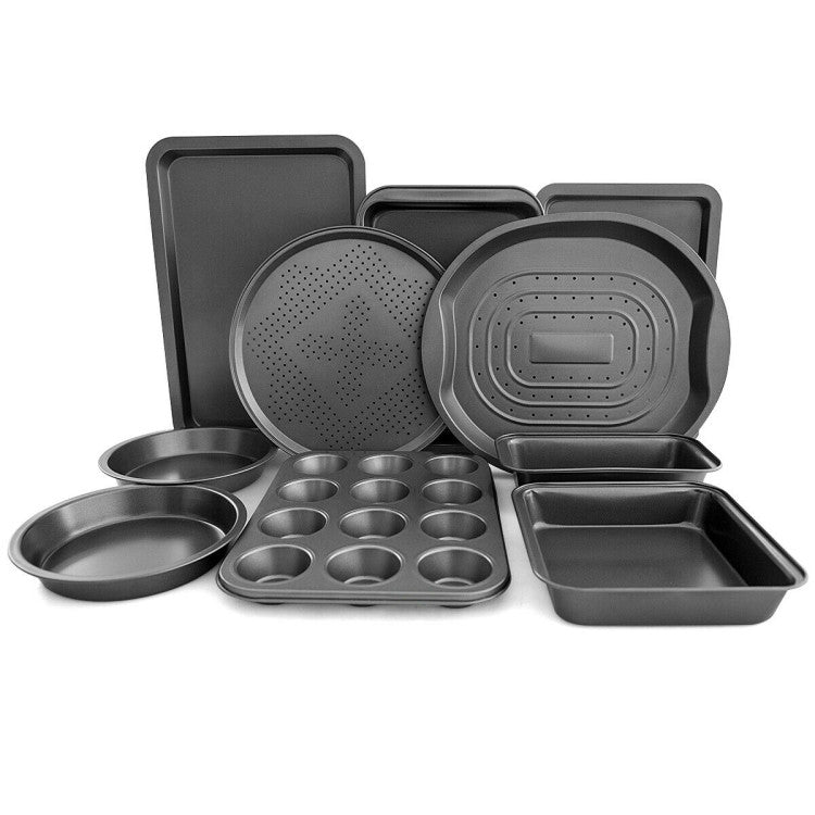 10 Pcs Nonstick Bakeware Set Oven Baking Roasting Cake Pans