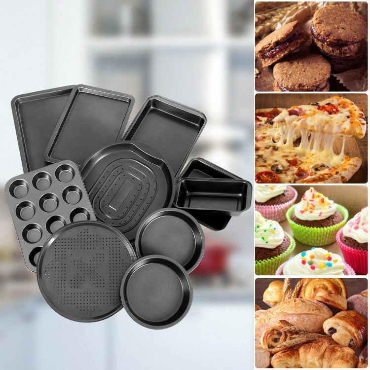 10 Pcs Nonstick Bakeware Set Oven Baking Roasting Cake Pans