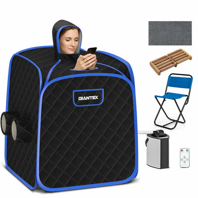 800W 2 Person Portable Steam Sauna SPA Tent with 3L Steamer