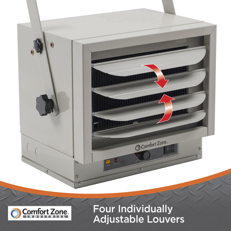 Electric Space Fan Heater, Ceiling Mount Garage Room Heater Grey 17,065 BTU