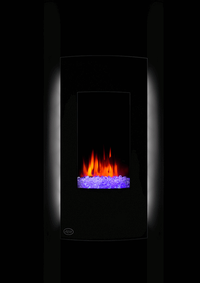 Electric Fireplace Heater, 32" Wall Mounted Heater with Adjustable Flame Backlight Colors