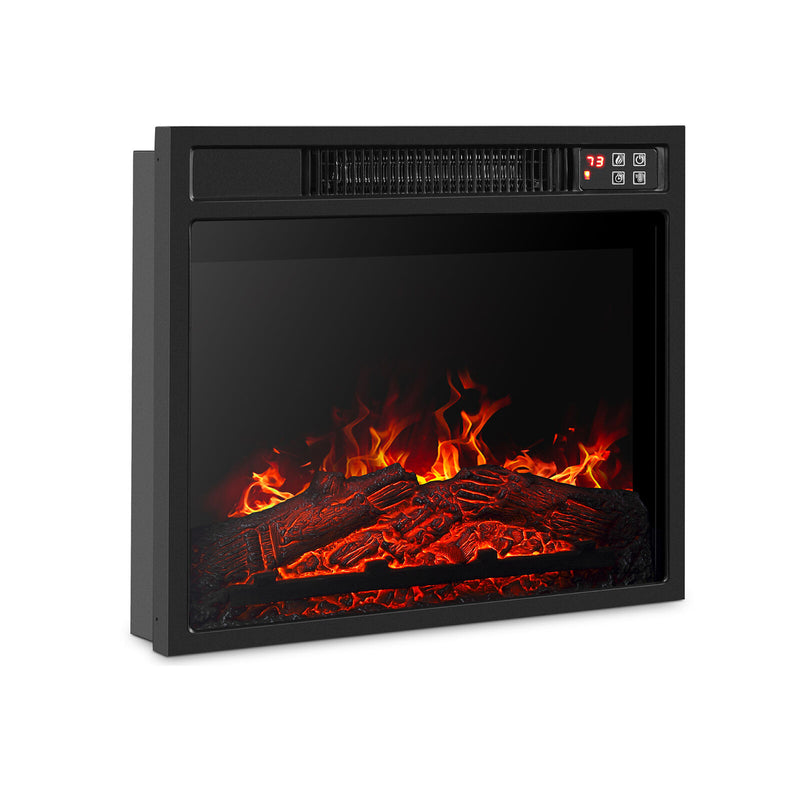 Embedded Electric Fireplace Heater Insert, 18" Firebox Adjustable Flame Heater with Remote