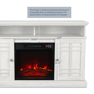 Embedded Electric Fireplace Heater Insert, 18" Firebox Adjustable Flame Heater with Remote