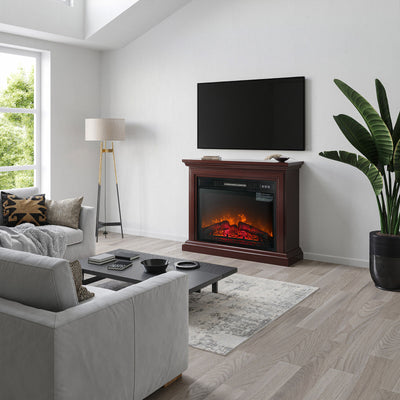 Electric Fireplace Firebox Insert, Infrared Flame Heater Freestanding 1400W