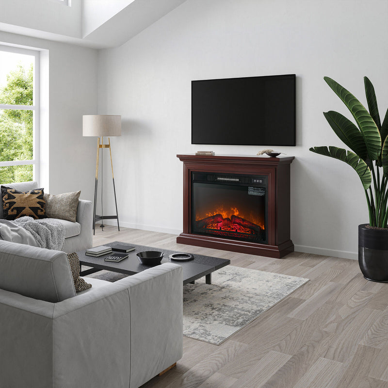 Electric Fireplace Firebox Insert, Infrared Flame Heater Freestanding 1400W