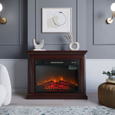 Electric Fireplace Firebox Insert, Infrared Flame Heater Freestanding 1400W