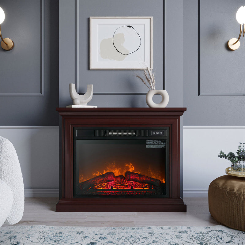 Electric Fireplace Firebox Insert, Infrared Flame Heater Freestanding 1400W