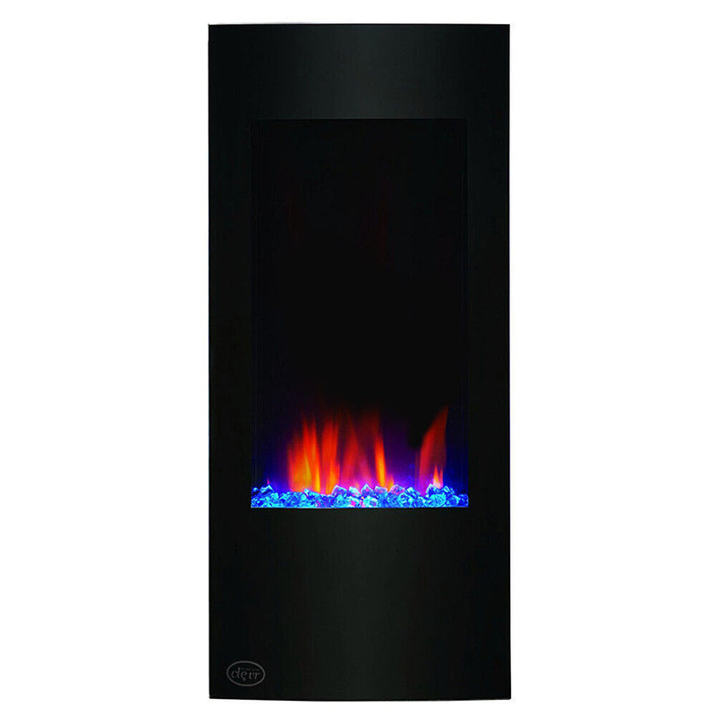 Electric Fireplace Heater, 32" Wall Mounted Heater with Adjustable Flame Backlight Colors