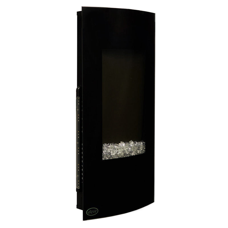 Electric Fireplace Heater, 32" Wall Mounted Heater with Adjustable Flame Backlight Colors