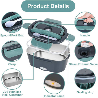 110V Electric Heating Lunch Box Portable Food Warmer Container
