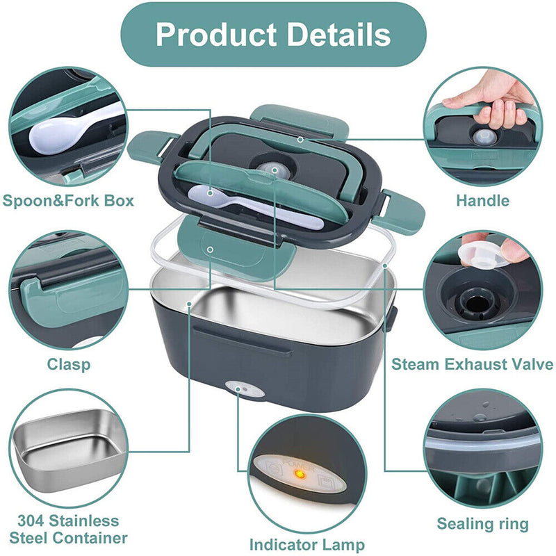 110V Electric Heating Lunch Box Portable Food Warmer Container