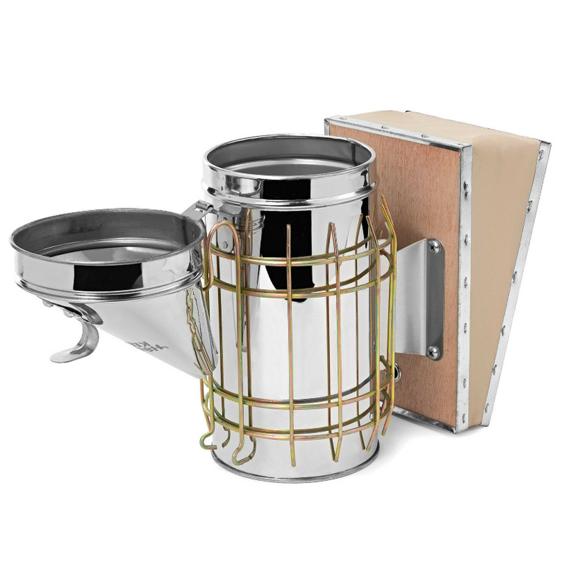 Beekeeping Supplies Beehive Smoker Stainless Steel with Heat Shield Bee Hive Starter Kit