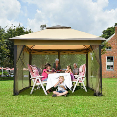11x11 Ft Pop-Up Gazebo Tent Patio Garden Beach Backyard Canopy Tent