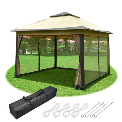11x11 Ft Pop-Up Gazebo Tent Patio Garden Beach Backyard Canopy Tent