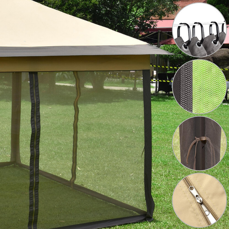 11x11 Ft Pop-Up Gazebo Tent Patio Garden Beach Backyard Canopy Tent